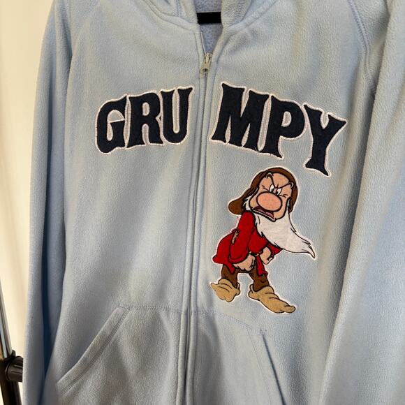 Y2K Disney Vintage Grumpy Fleece Hoodie Sweatshirt Disneyworld Snow White XL - Picture 2 of 11